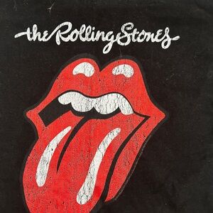 Rolling Stones Black Tee with Red Tongue Logo